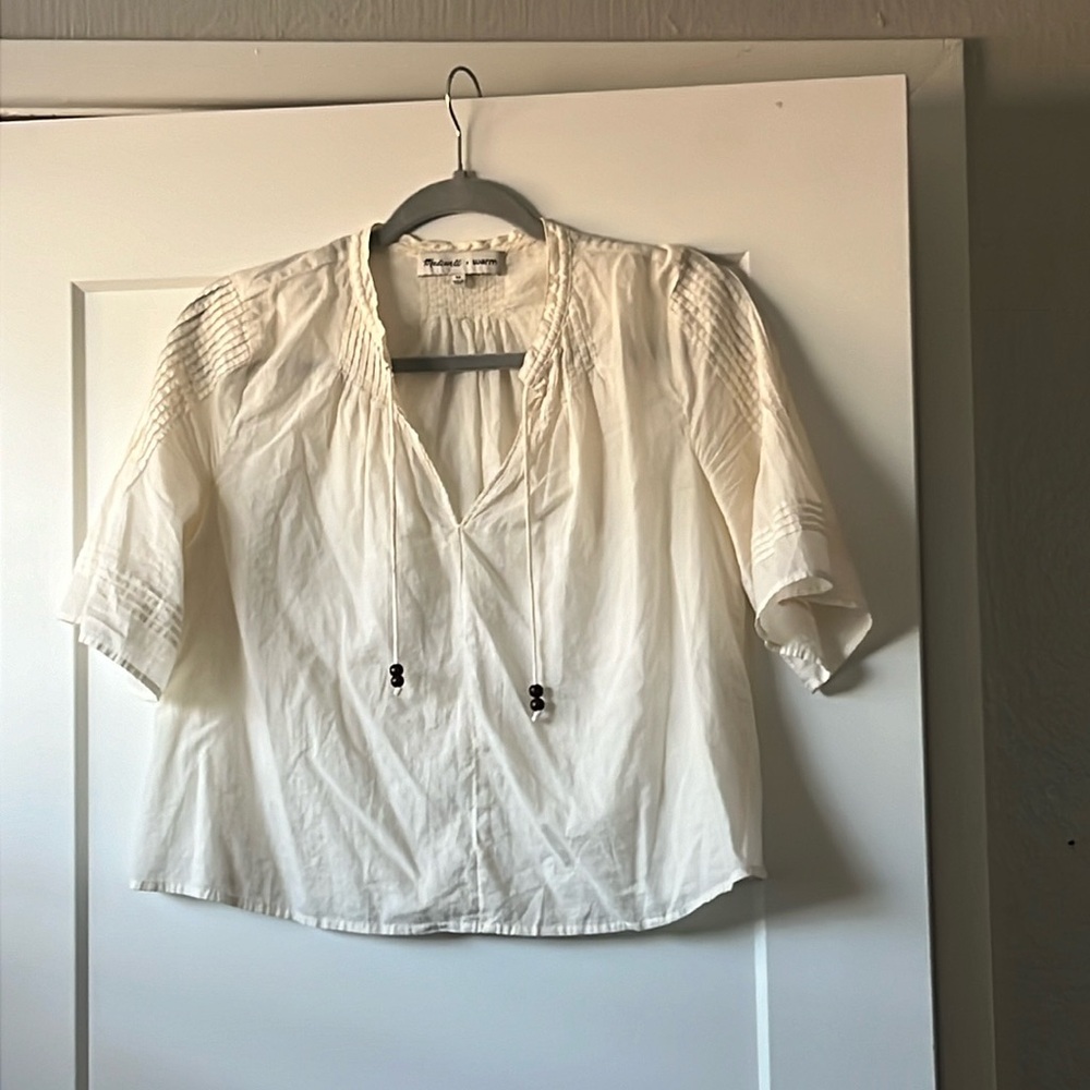 Madewell x warm pintuck blouse